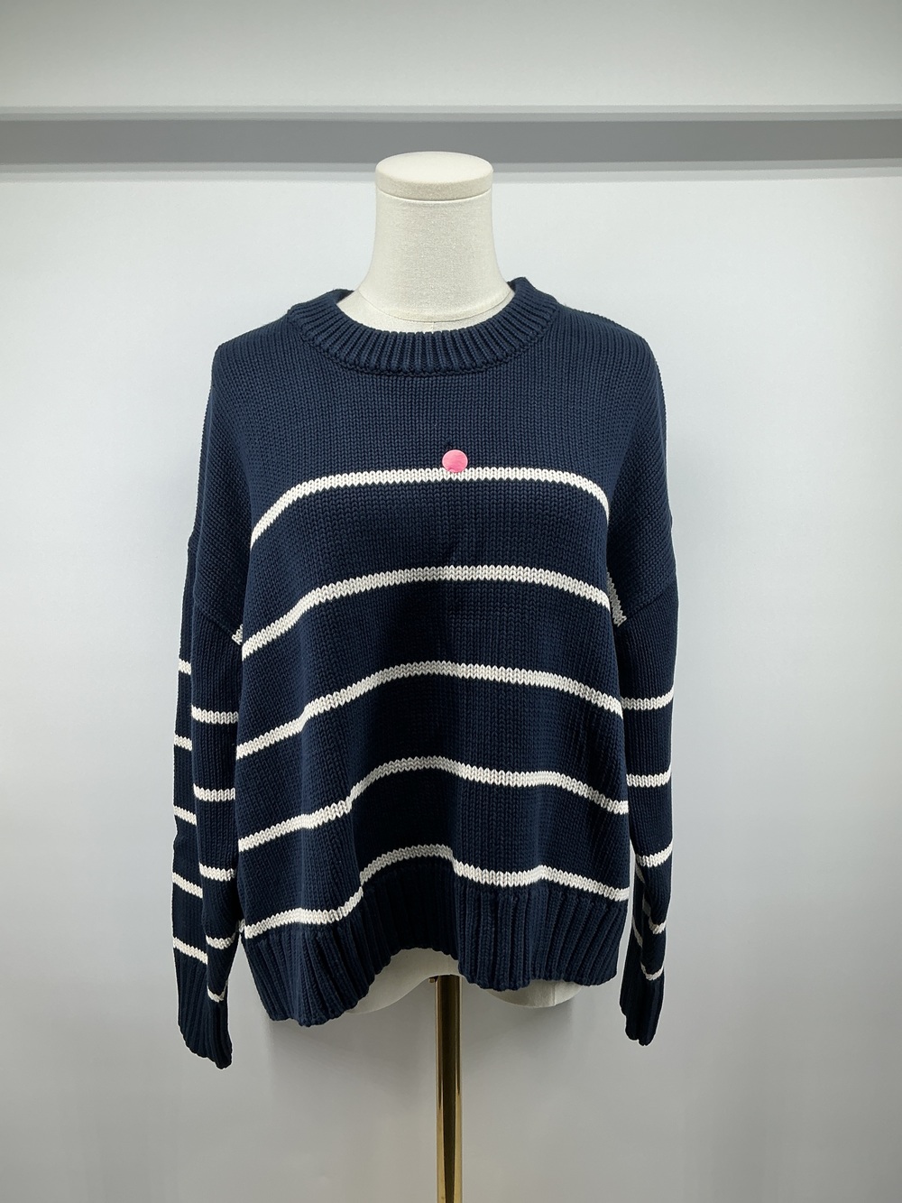 100% Organic Cotton Striped Crew Sweater